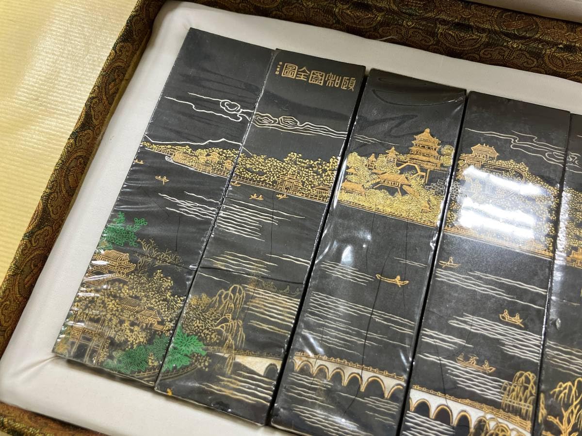 Amazon.co.jp: [23103054]一得閣 頤和園図墨/書道中国唐墨古墨拓本紙硯